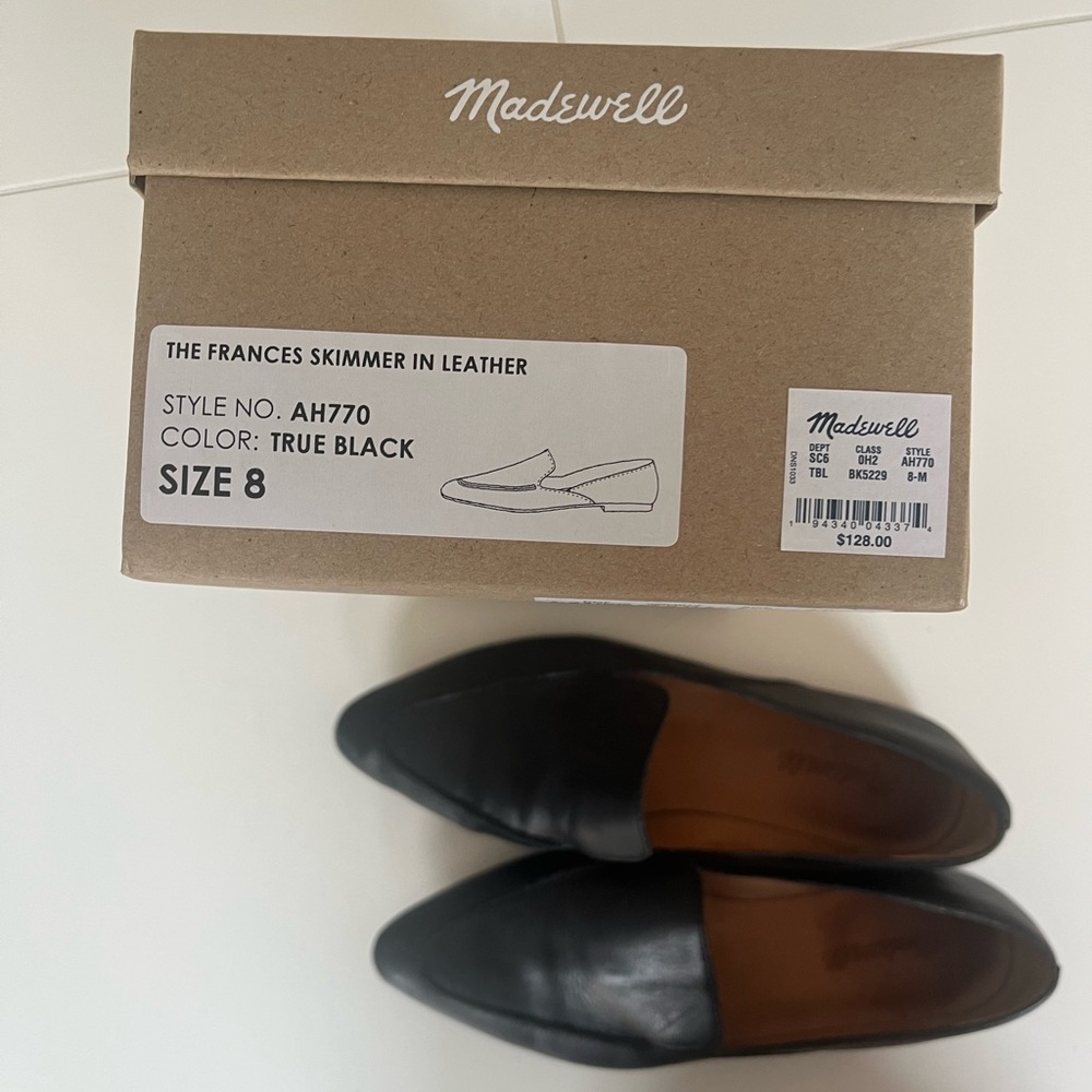 Madewell women’s  Leather Francis Skimmer Shoes size 8